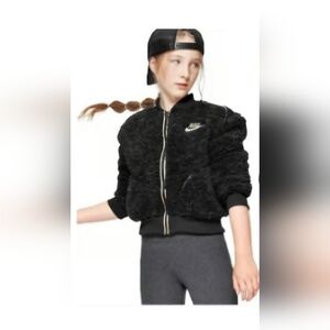 Nike Air Black Sherpa Bomber Jacket
